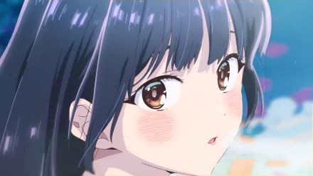 HD anime desktop wallpaper featuring Anna Yamada from The Dangers in My Heart, showcasing a close-up of her face with detailed eyes and soft lighting.