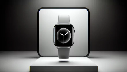 HD desktop wallpaper featuring a sleek Apple Watch with a minimalist design on a stylish gradient background.