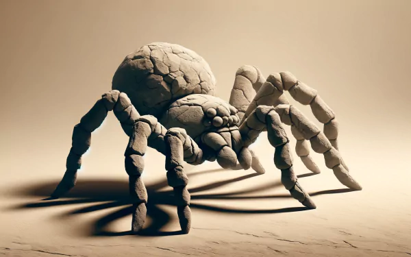 HD wallpaper of a stylized brown recluse spider on a smooth background.