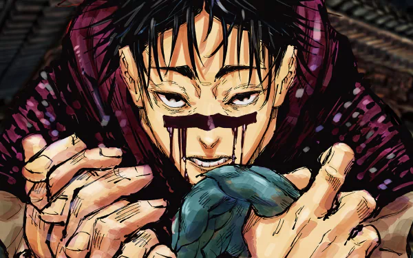 HD desktop wallpaper featuring Choso from Jujutsu Kaisen, depicted with intense expressions and dramatic colors, showcasing his unique character design and emotions.
