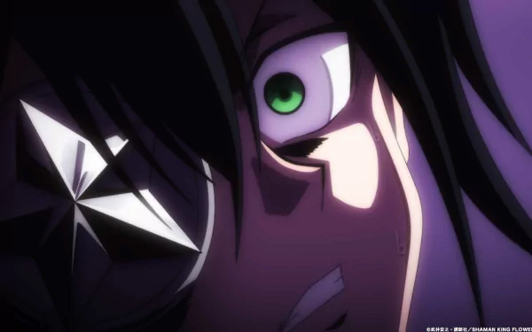 Shaman King Flowers anime character close-up with a mysterious crystal, HD wallpaper.