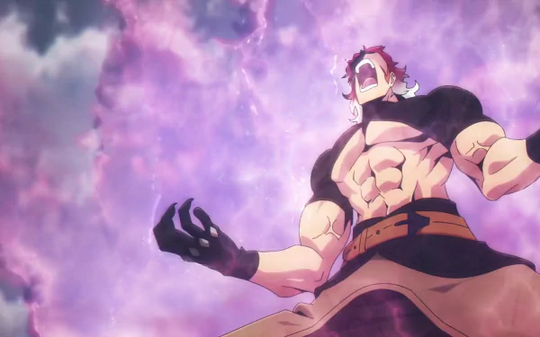 HD Anime Solo Leveling desktop wallpaper featuring a muscular character with dramatic sky background.