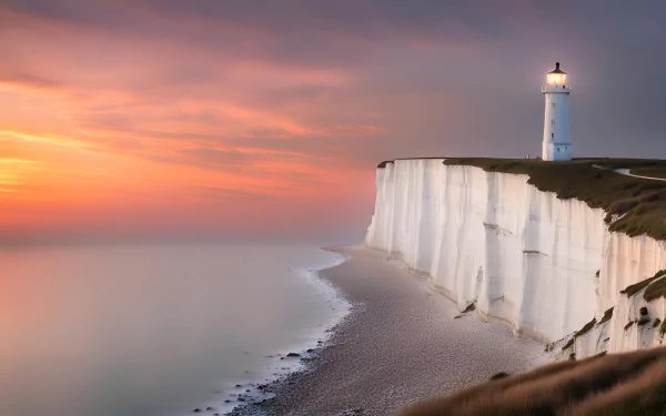  lighthouse over white cliffs