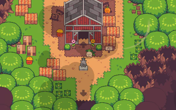 HD desktop wallpaper featuring Turnip Boy Commits Tax Evasion video game scene with character and environment.