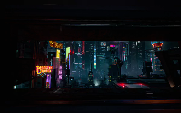 Neon Rain 4K Cyberpunk Streetscape Ultra HD Wallpaper By 