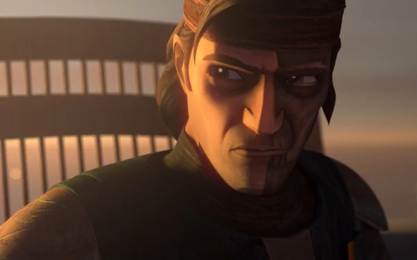 HD desktop wallpaper featuring Hunter from Star Wars: The Bad Batch TV show with a contemplative expression.