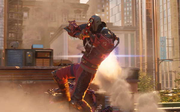 HD wallpaper from Suicide Squad: Kill the Justice League featuring a character in combat on a city street.