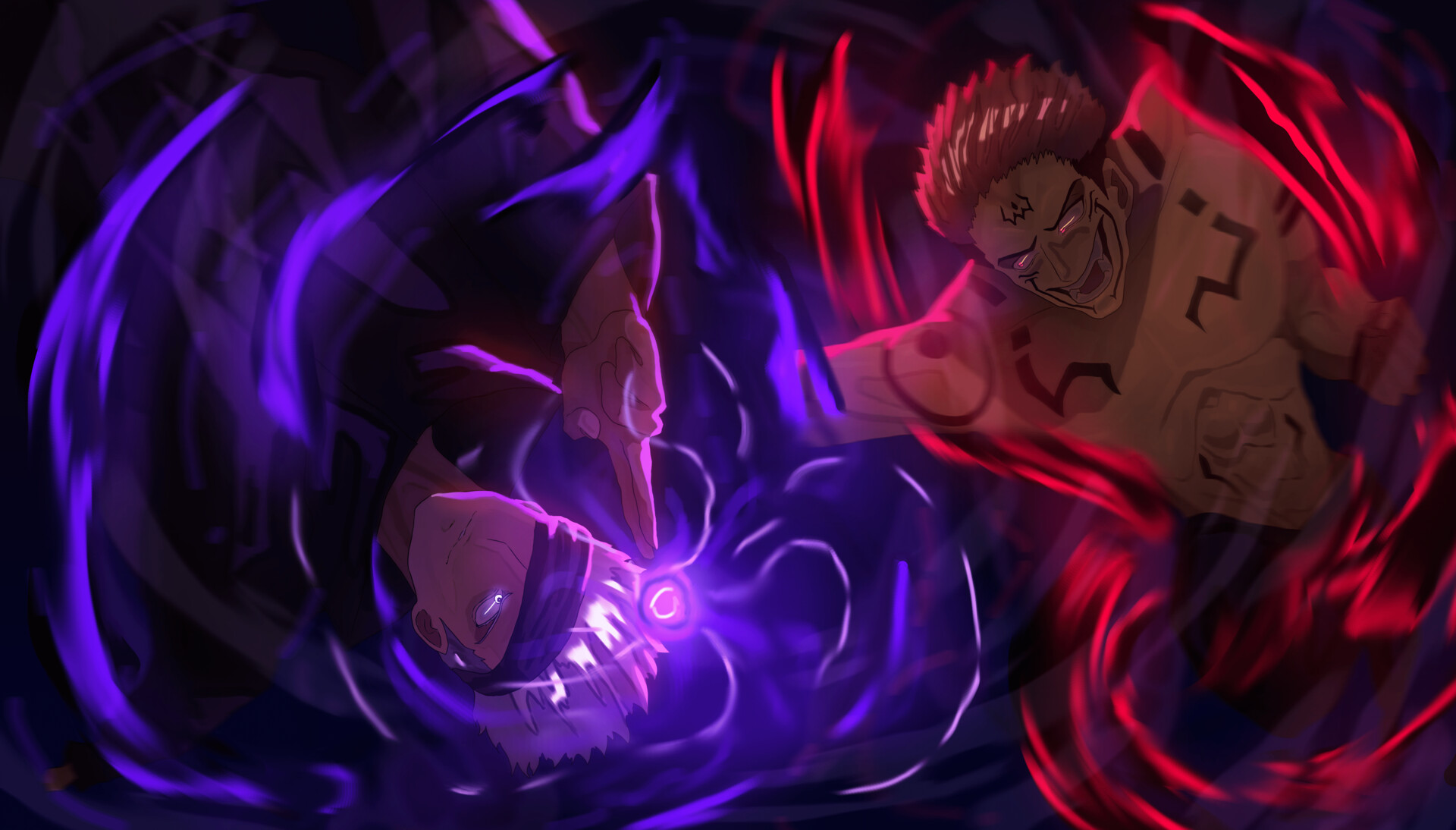 Gojo vs Sukuna Epic Battle - Jujutsu Kaisen HD Wallpaper by patrika