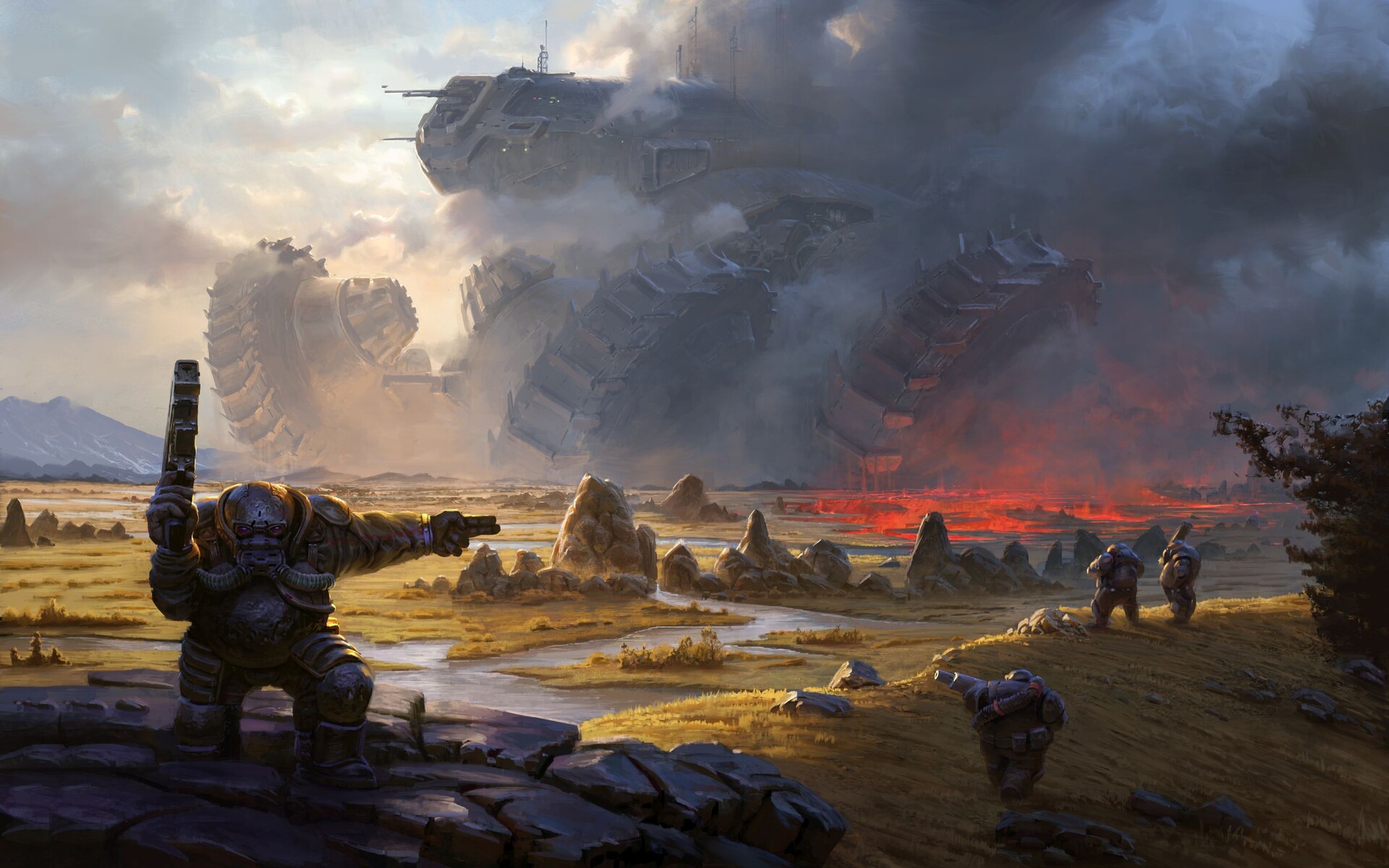 Age of Wonders: Planetfall Epic Battle Scene HD Wallpaper by Michal Kus