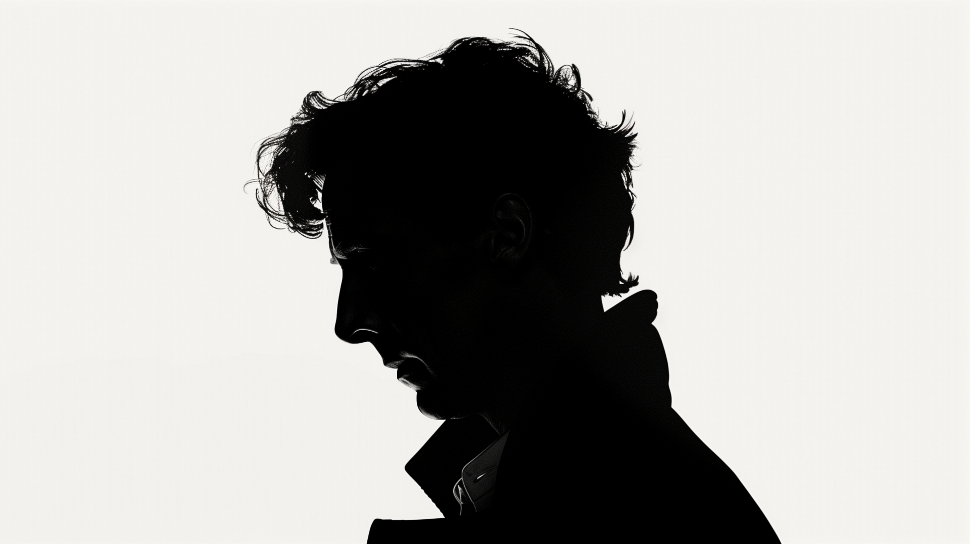 Silhouette of Benedict Cumberbatch as Sherlock Holmes for an HD desktop wallpaper from the TV series Sherlock.