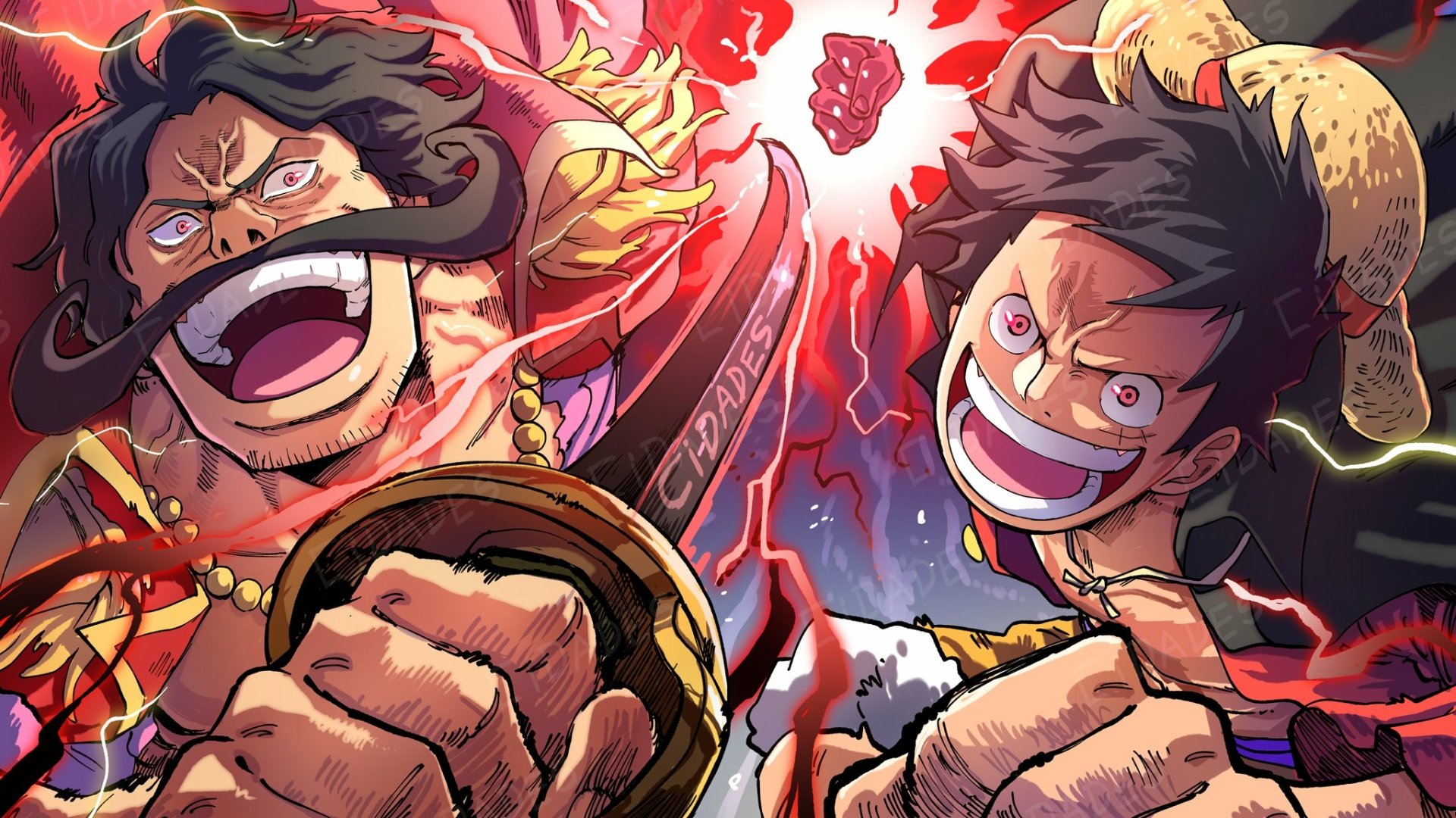 Download Anime One Piece Gol D. Roger Monkey D. Luffy HD Wallpaper by Cidades_Art