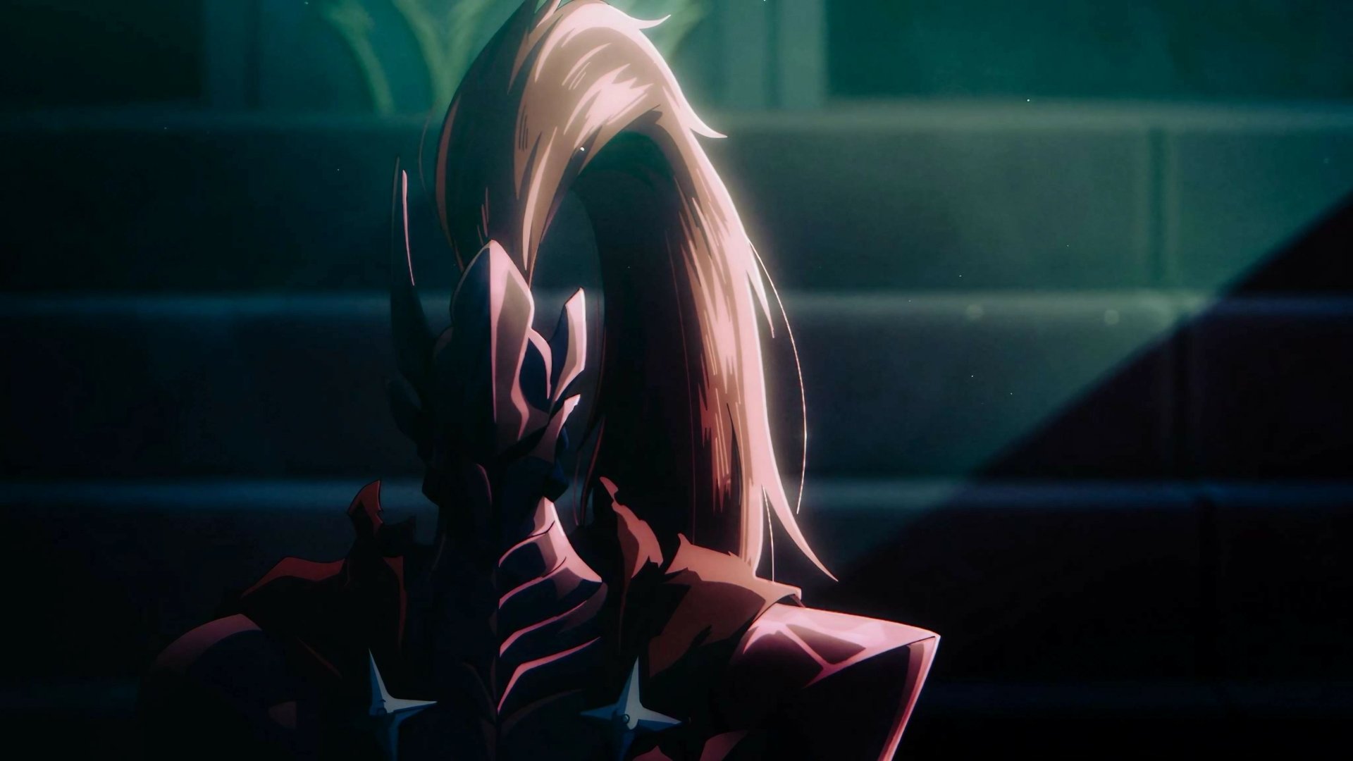 4K Ultra HD anime wallpaper featuring Igris from Solo Leveling in dramatic lighting, showcasing detailed armor and a flowing white plume.