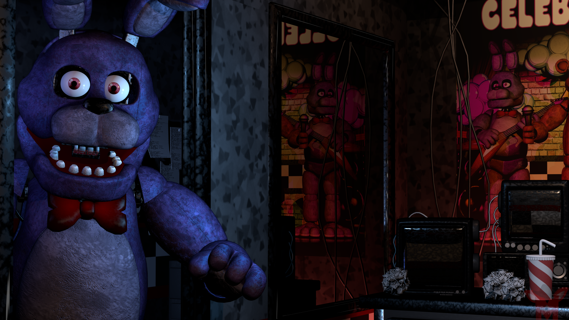 Download Bonnie (Five Nights At Freddy's) Video Game Fazbear Entertainment Freddy Fazbear's Pizza Five Nights At Freddy's 8k Ultra HD Wallpaper by Mikol1987