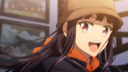 Anime girl from 'Ya Boy Kongming!' smiling, HD wallpaper and desktop background.