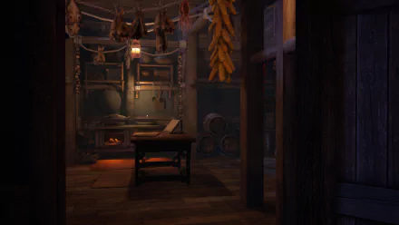HD wallpaper of The Pirate Queen: A Forgotten Legend game depicting an atmospheric pirate cabin interior scene.
