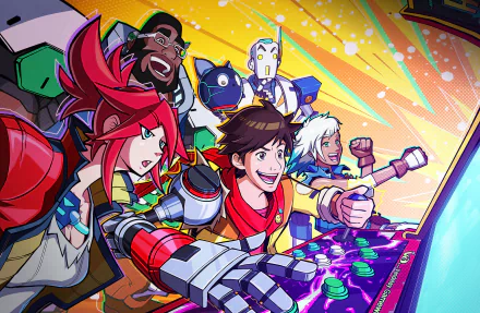 HD desktop wallpaper of Hi-Fi Rush video game featuring vibrant character artwork.