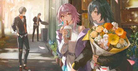 Honkai: Star Rail Stelle (Honkai: Star Rail) March 7th (Honkai: Star Rail) Caelus (Honkai: Star Rail) HD Desktop Wallpaper | Background Image