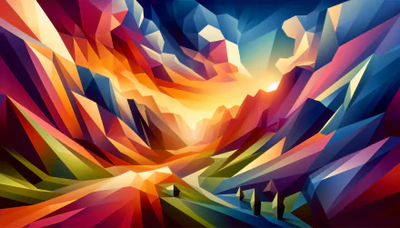 Colorful abstract geometric HD wallpaper expressing dynamic emotion for desktop background.