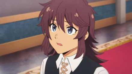 HD anime wallpaper featuring a character from Chillin' in Another World with Level 2 Super Cheat Powers with a thoughtful expression, set against a softly focused interior background.