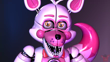 8K Ultra HD PC wallpaper featuring Funtime Foxy, the animatronic character from the video game Five Nights at Freddy's: Sister Location.