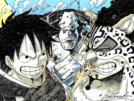  Luffy, Kuma, and Lucci by tacchan56110