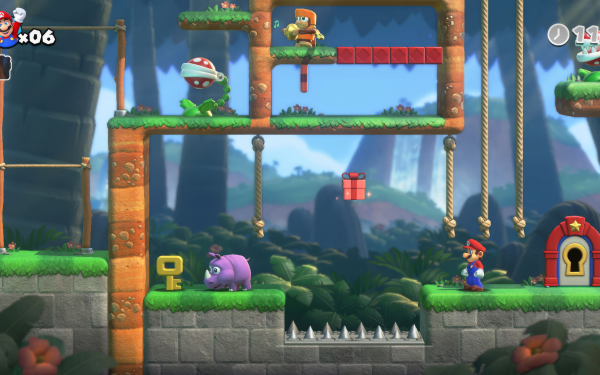 HD wallpaper of Mario vs. Donkey Kong video game with vibrant graphics for desktop background.