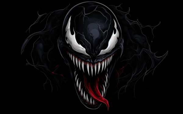 HD desktop wallpaper featuring the iconic Marvel Comics character Venom with a menacing expression, perfect for background use.
