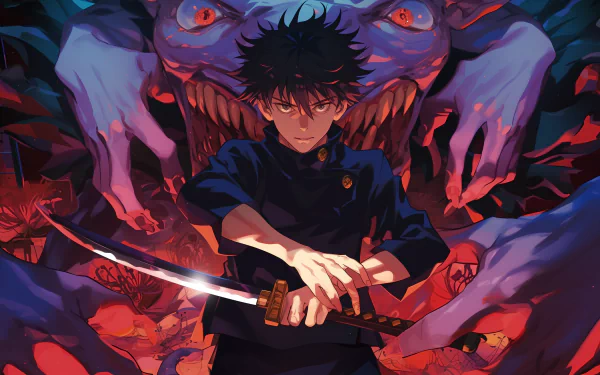 Anime character Yuta Okkotsu from Jujutsu Kaisen with sword, HD wallpaper and background.
