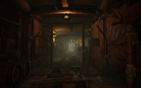 HD wallpaper of 'The Pirate Queen: A Forgotten Legend' video game featuring an atmospheric pirate ship interior.