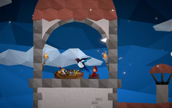 HD wallpaper of Passing By - A Tailwind Journey video game featuring stylized night-time gameplay scene for desktop background.