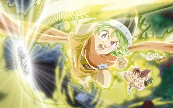 Anime-inspired HD desktop wallpaper from The Seven Deadly Sins: Four Knights of the Apocalypse, featuring dynamic characters in an action-packed scene.