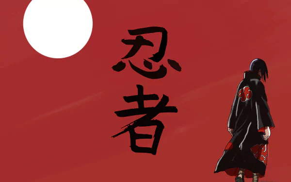 Itachi Uchiha HD desktop wallpaper and background featuring a mysterious character with dark hair and red eyes.