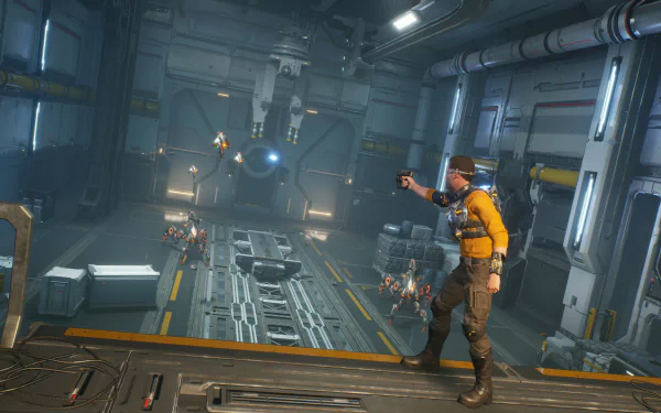 HD desktop wallpaper of Outcast 2: A New Beginning video game featuring a character in a futuristic sci-fi environment with advanced technology and action elements.