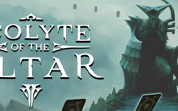 HD wallpaper of 'Acolyte of the Altar' from a video game, featuring mystical and dark fantasy art for desktop background.