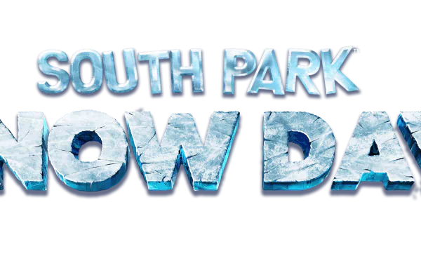 HD desktop wallpaper of South Park: Snow Day! video game logo with icy text effect.