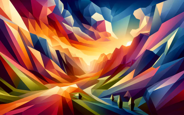 Colorful abstract geometric HD wallpaper expressing dynamic emotion for desktop background.