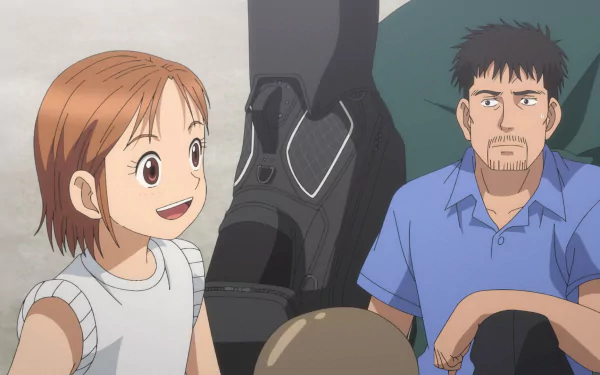 HD desktop wallpaper featuring two characters from the anime Oi! Tonbo with a focused and cheerful expression.