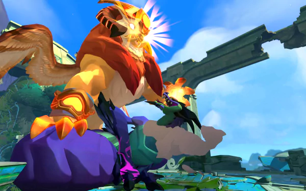 Gigantic: Rampage Edition video game HD desktop wallpaper featuring vibrant character in action scene.