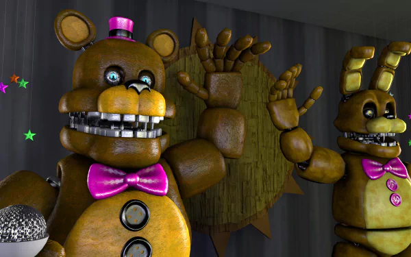 Fazbear Entertainment Freddy Fazbear's Pizza Classic Animatronics Original Animatronics Five Nights at Freddy's HD Desktop Wallpaper | Background Image