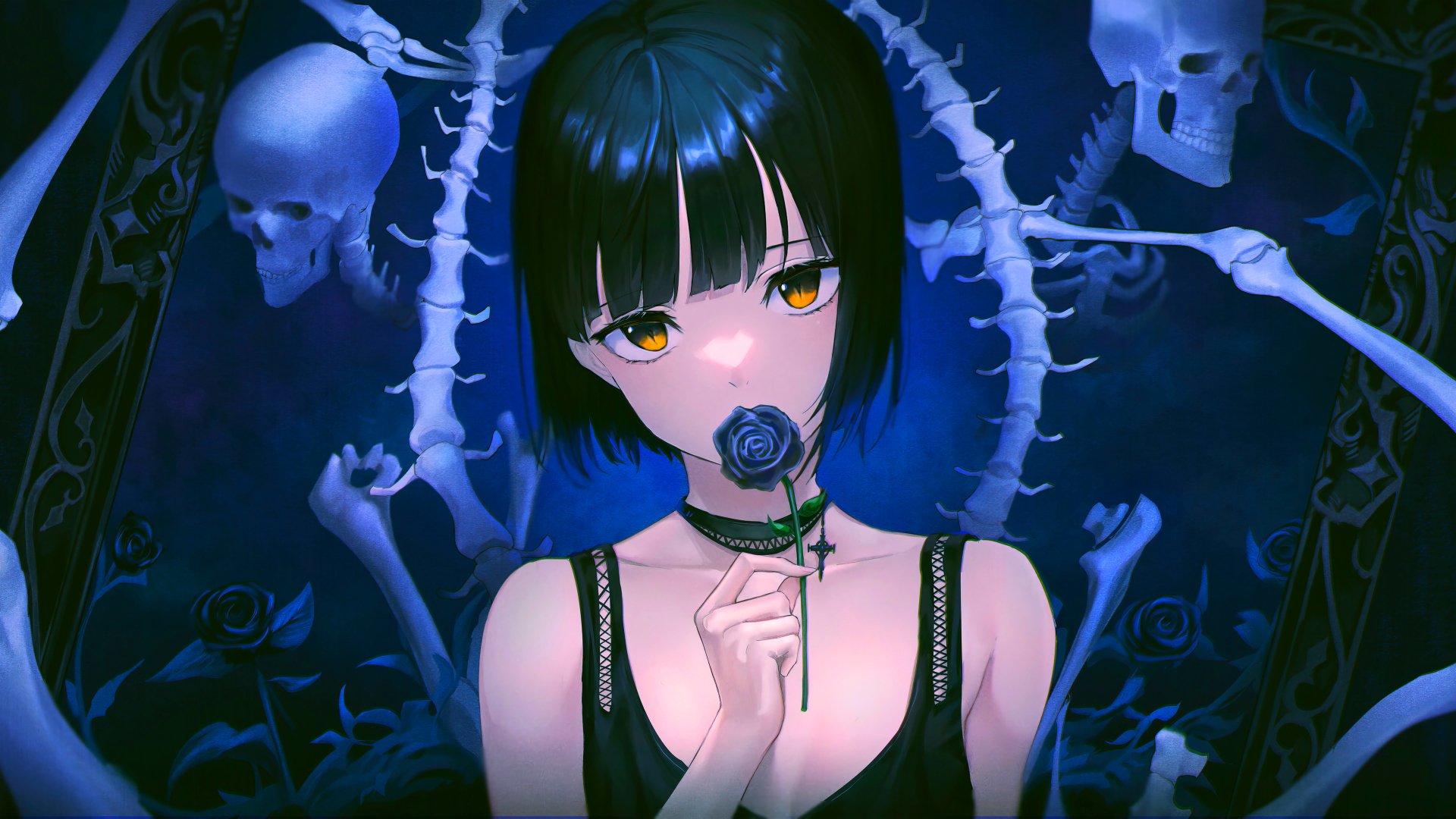 Ethereal Gothic Anime Girl 4K Wallpaper