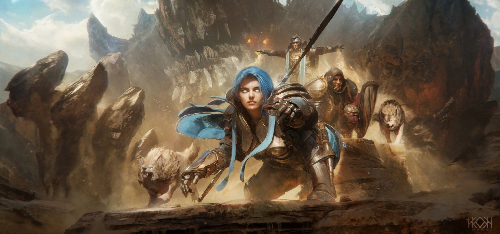 Download Fantasy Warrior Creature Fantasy Warrior HD Wallpaper by Mark Kolobaev