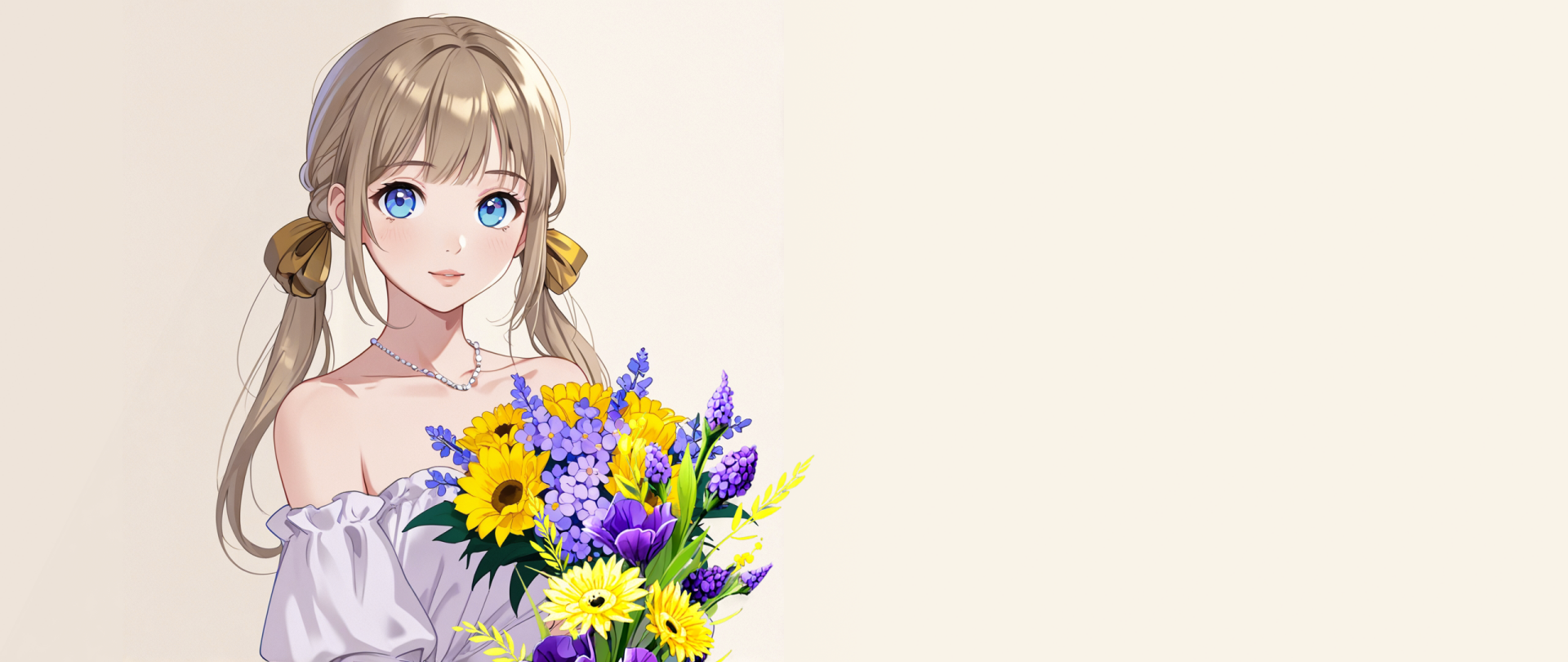 a girl with flowers by belzebu