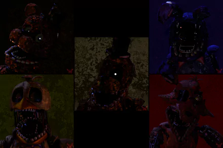 Withered Freddy (Five Nights at Freddy's) Golden Freddy (Five Nights At Freddy's) video game Five Nights At Freddy's 2 Five Nights at Freddy's HD Desktop Wallpaper | Background Image