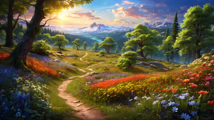 spring path nature landscape HD Desktop Wallpaper | Background Image