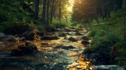 creek forest HD Desktop Wallpaper | Background Image