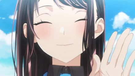 HD desktop wallpaper of a smiling character from the anime I Got a Cheat Skill in Another World and Became Unrivaled in The Real World, Too, set against a bright blue sky.