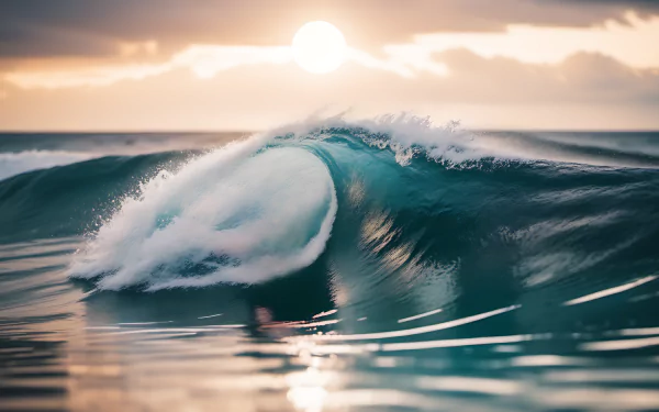 A mesmerizing HD desktop wallpaper featuring a stunning wave, perfect for enhancing your screen with natural beauty.