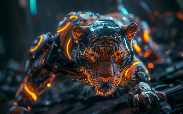 tiger cybernetic HD Desktop Wallpaper | Background Image