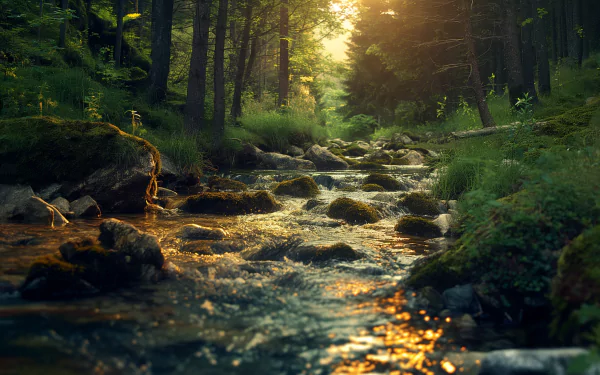 creek forest HD Desktop Wallpaper | Background Image