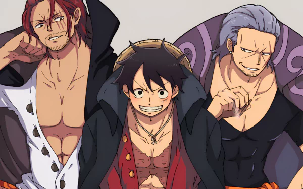  Shanks, Luffy, and Beckman by ねんねこ